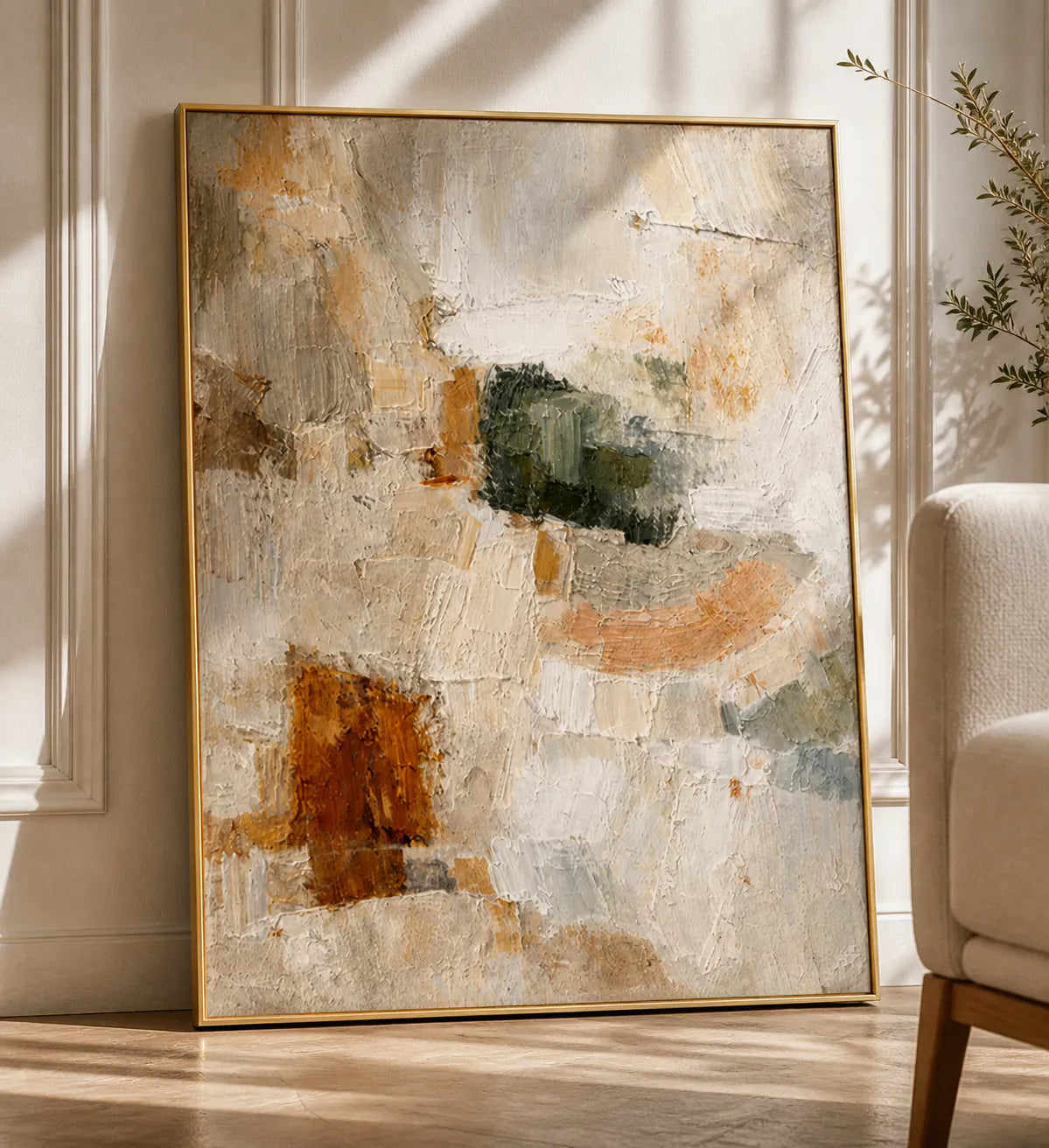 Earthy Neutral Abstract Painting AA#0265