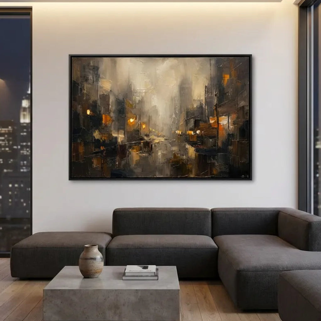 Amber Echo-Urban Abstract City Painting AP#0648