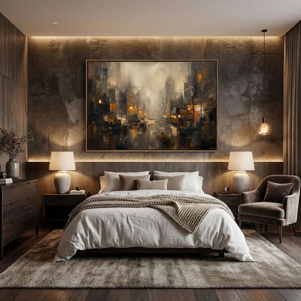Amber Echo-Urban Abstract City Painting AP#0648