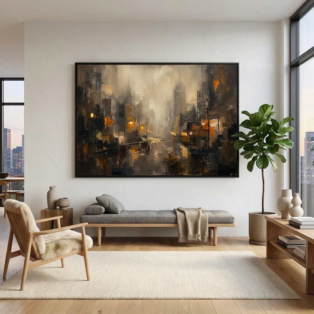 Amber Echo-Urban Abstract City Painting AP#0648