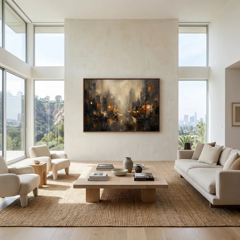 Amber Echo-Urban Abstract City Painting AP#0648