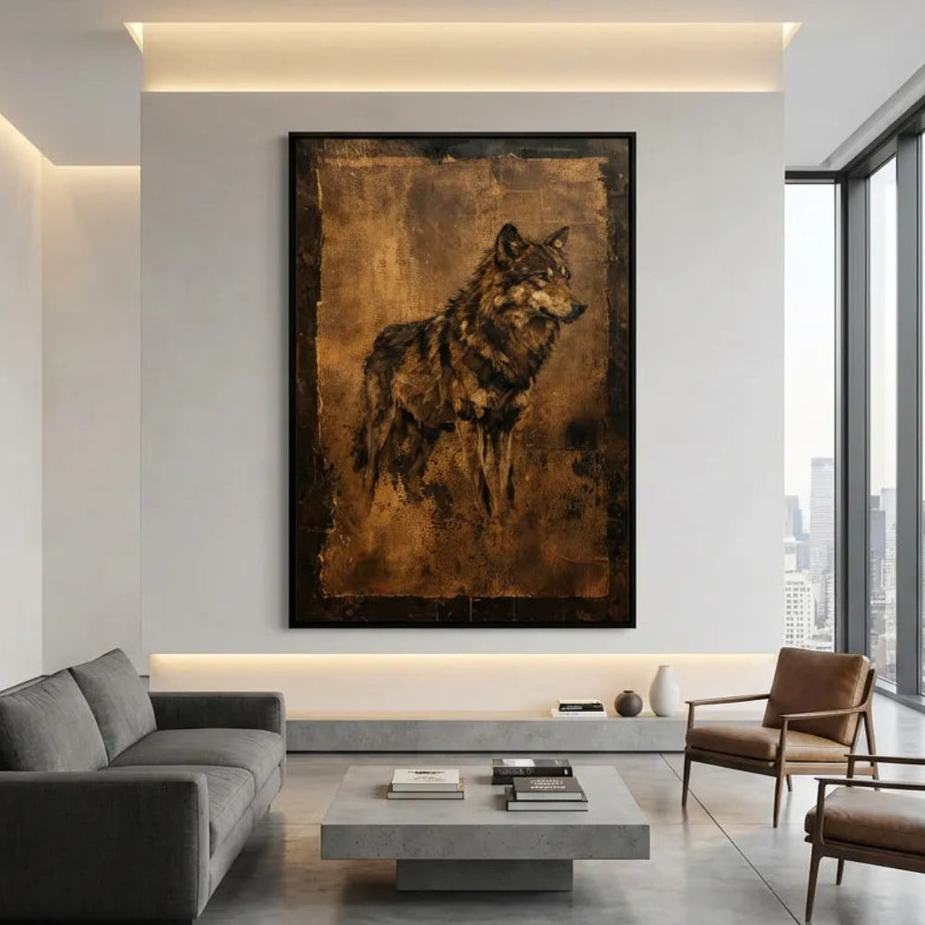Amber Silence-Wolf Portrait Painting AP#0623