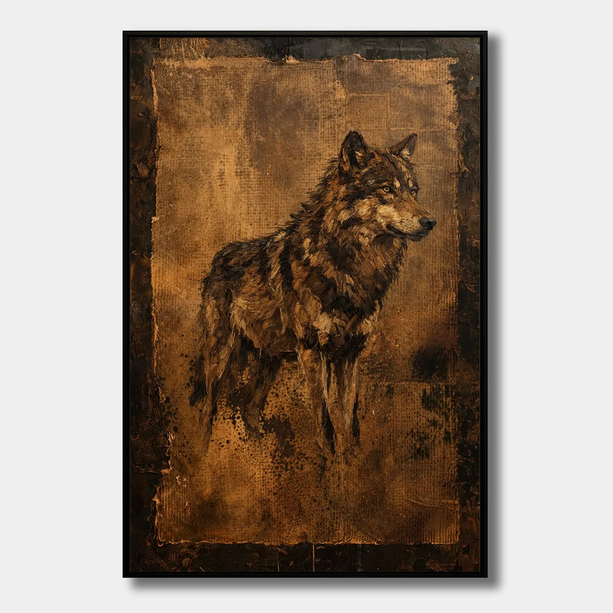 Amber Silence-Wolf Portrait Painting AP#0623