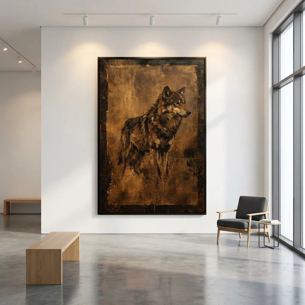 Amber Silence-Wolf Portrait Painting AP#0623