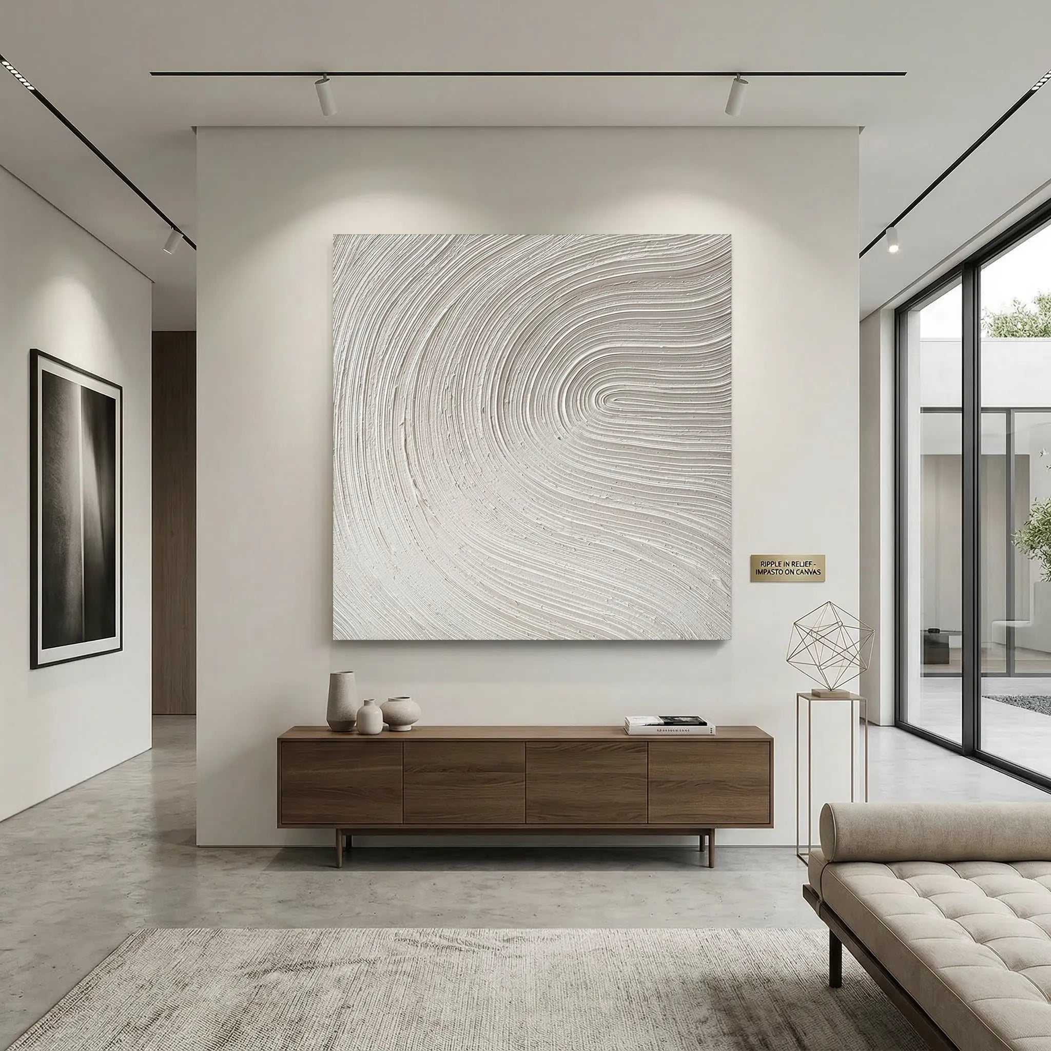 Beige Swirl Textured Abstract Painting PM#3113