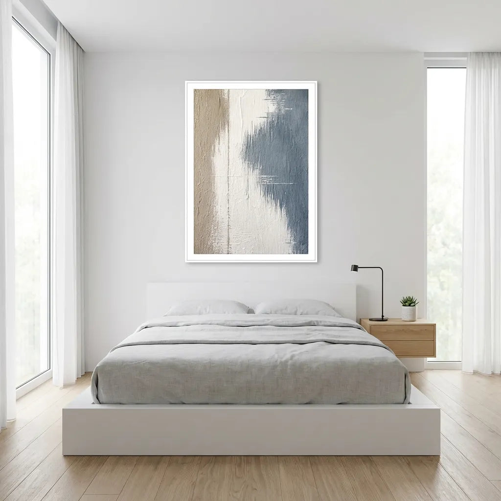 Beige & Blue Abstract Painting AA#0259