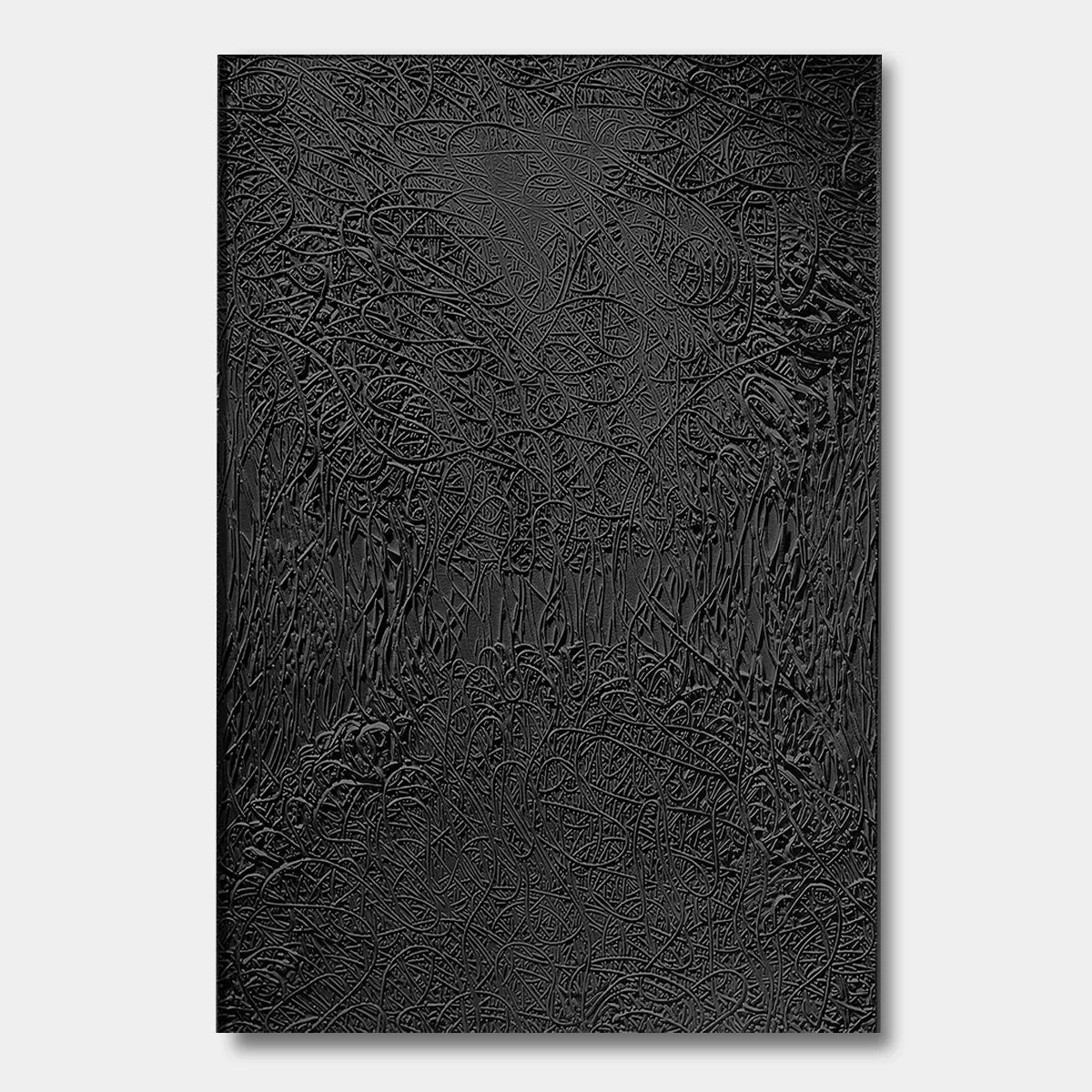 Black Sculpted Texture Abstract Canvas PM#3671