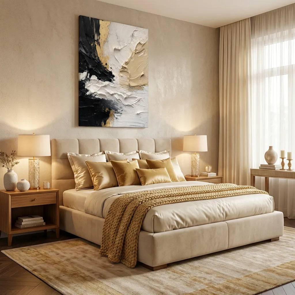 Black & Gold Abstract Painting AA#0268