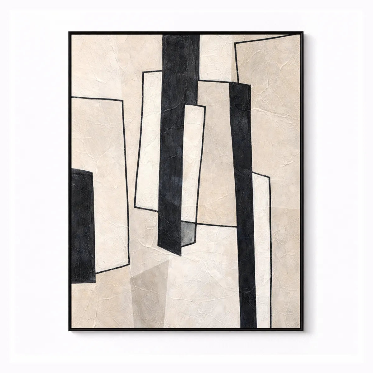 Black & Neutral Architectural Abstract Painting AA#0286