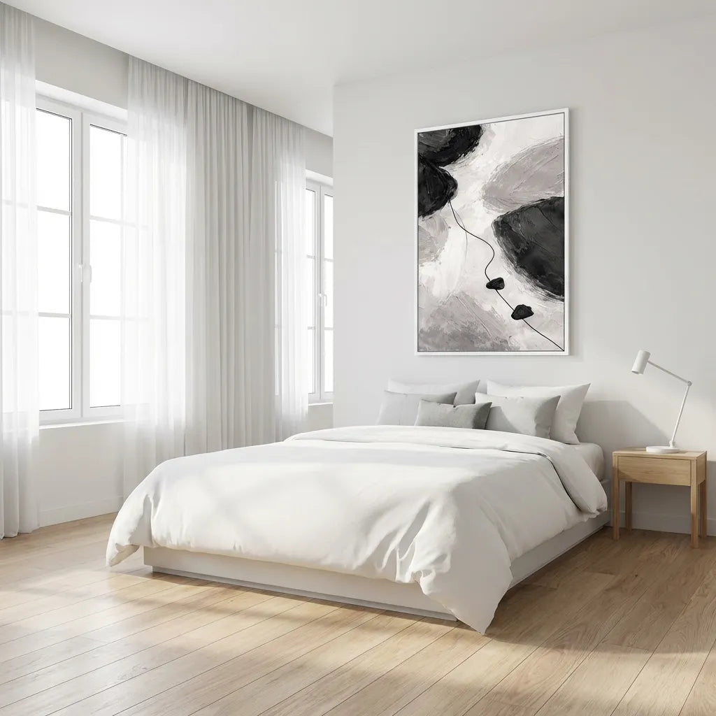 Black & White Abstract Painting AA#0202