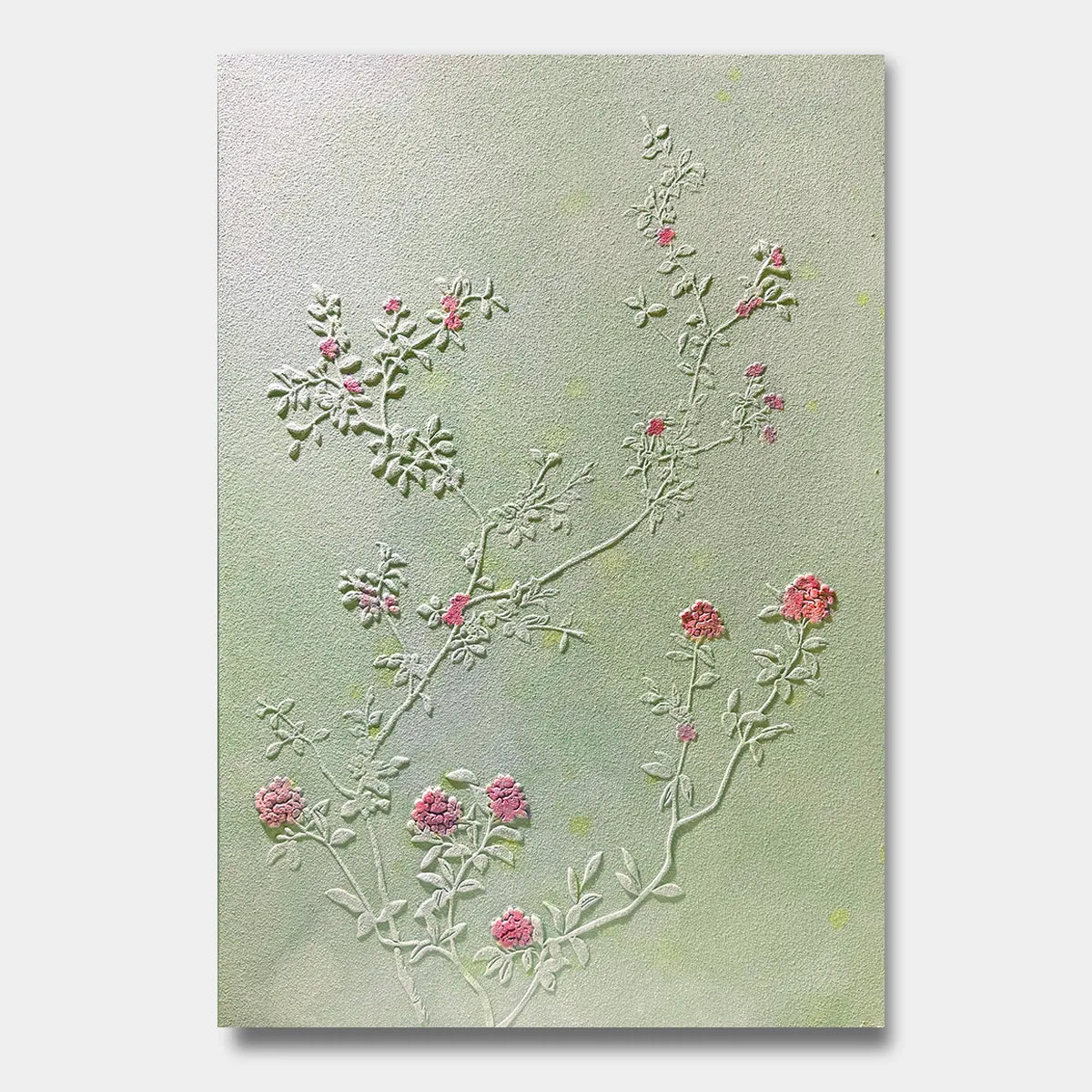 Blush Blossom Vine Relief Textured Abstract Art PM#3627