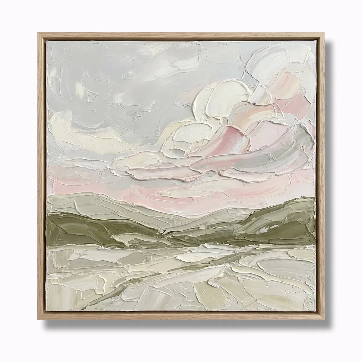 Blush Sky Impasto Landscape Painting AA#0222