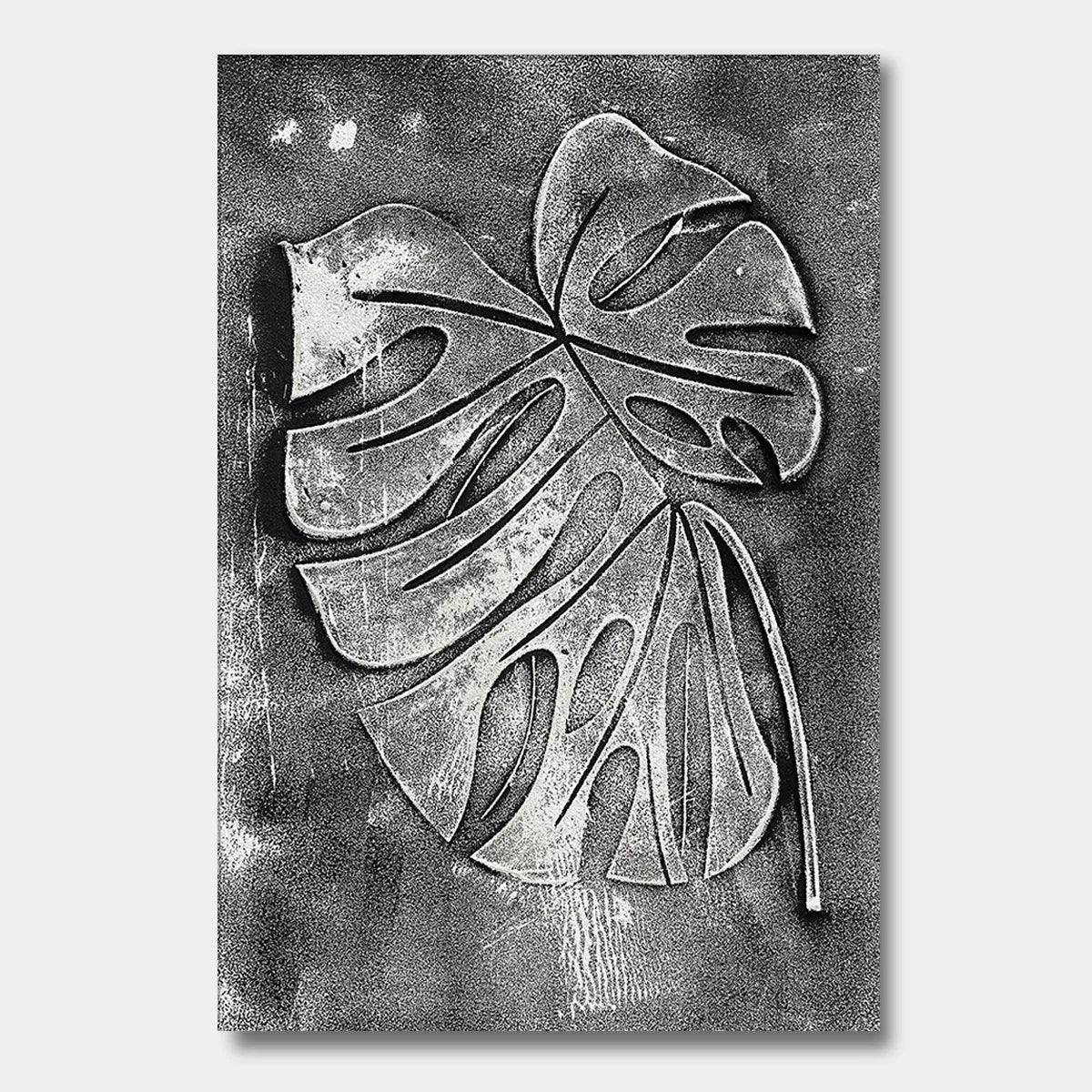Charcoal Botanical Relief Canvas PM#3644