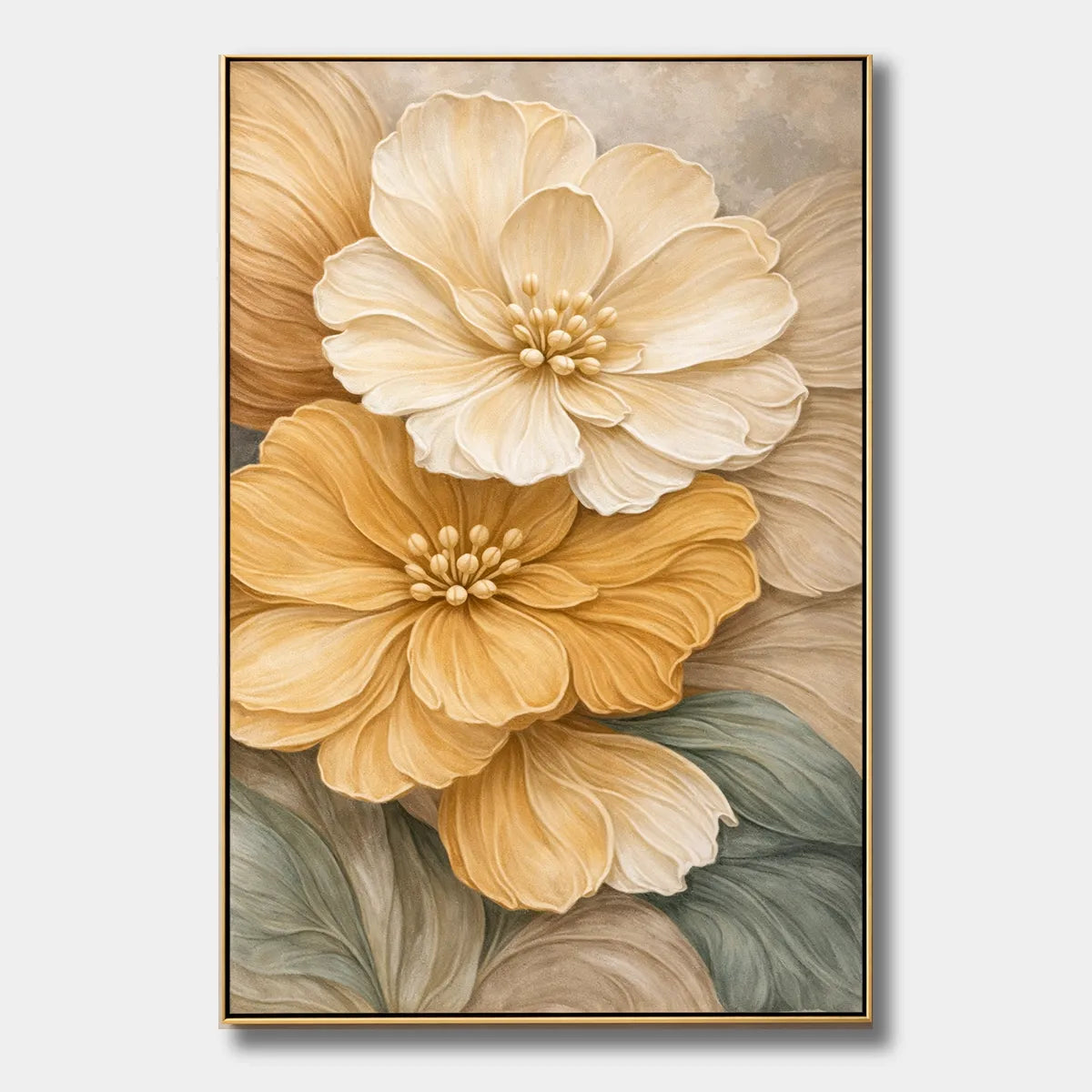 Cream Botanical Flower Painting AP#0659