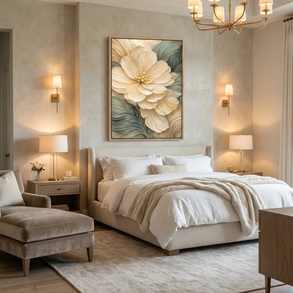 Cream Garden Bloom-Botanical Painting AP#0661