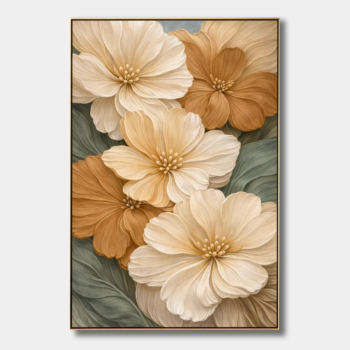 Cream Garden Bloom-Floral Painting AP#0618