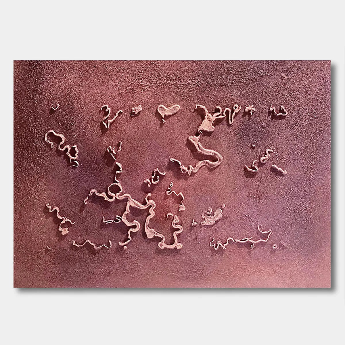 Crimson Drift Rose Terracotta Abstract Relief PM#3632