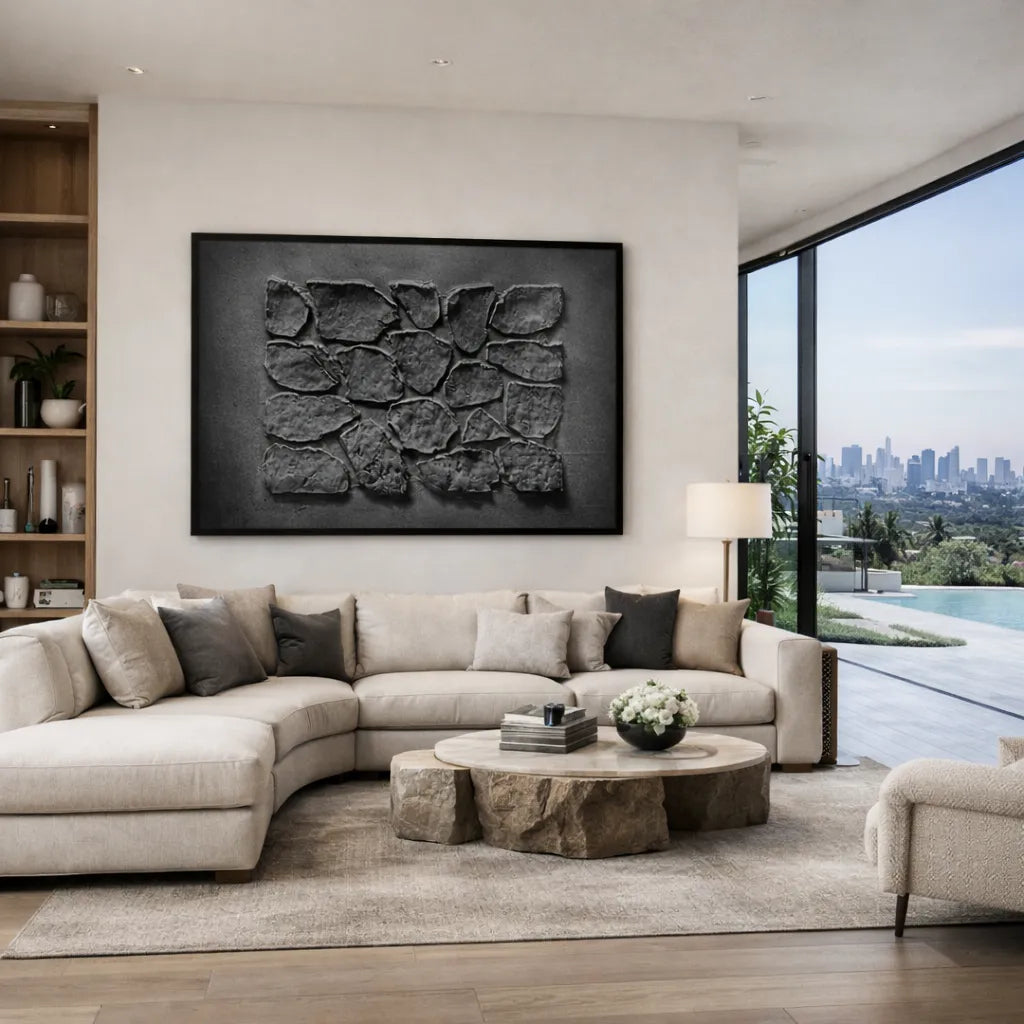Dark Stone Relief Textured Wall Art PM#3699