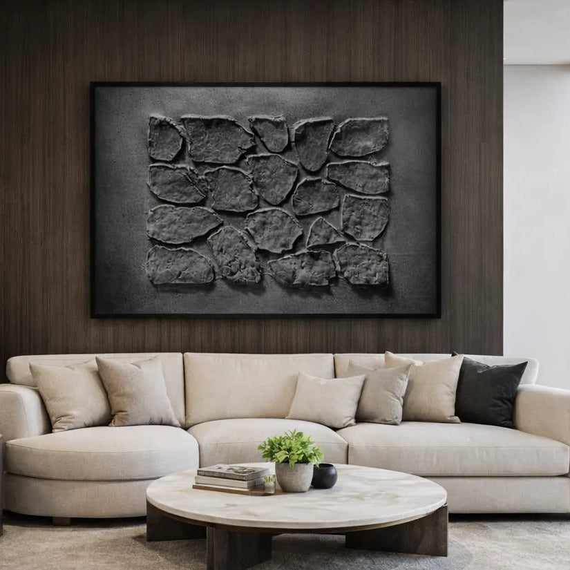 Dark Stone Relief Textured Wall Art PM#3699
