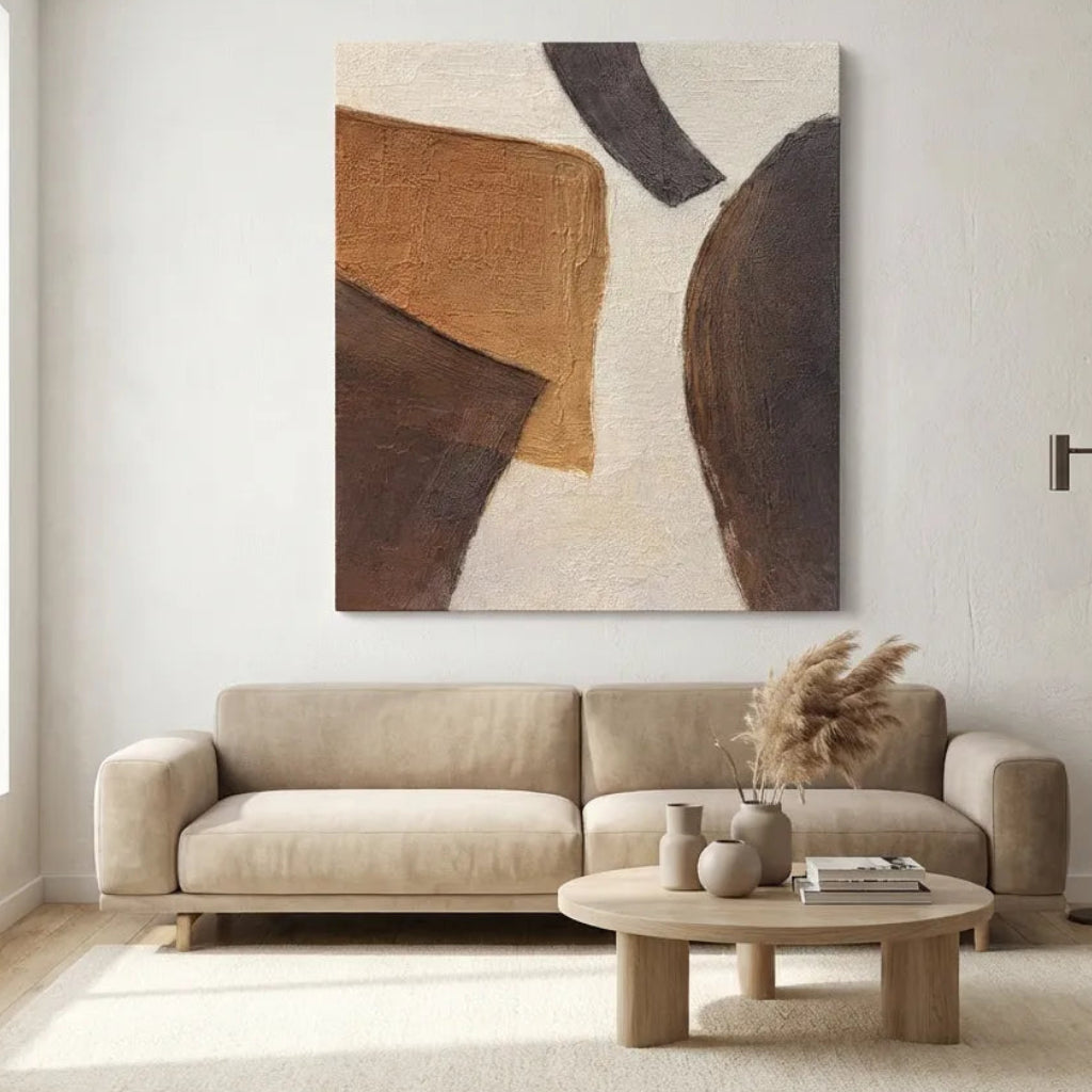 Earth-Tone Geometric Abstract Painting AA#0283