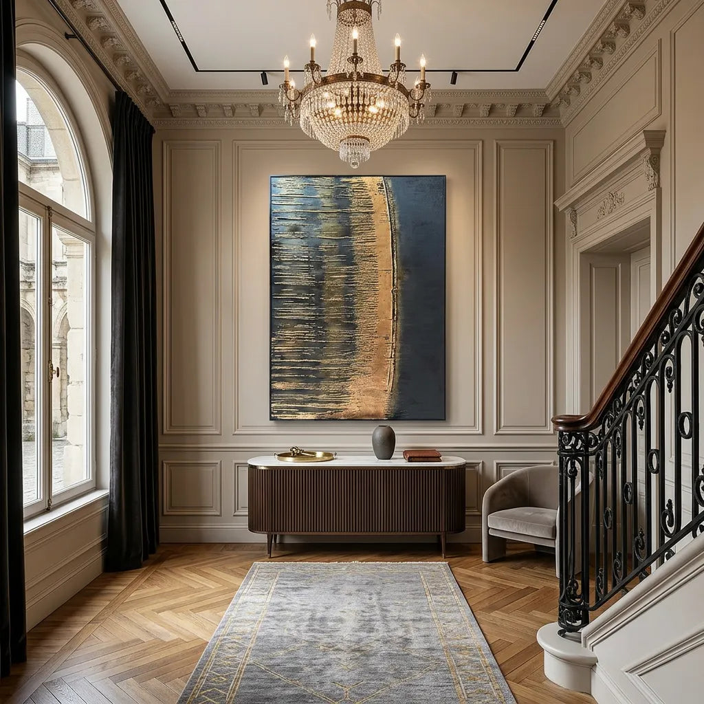 Gold Abstract Relief Print for Luxury Modern Living Room YY#1510