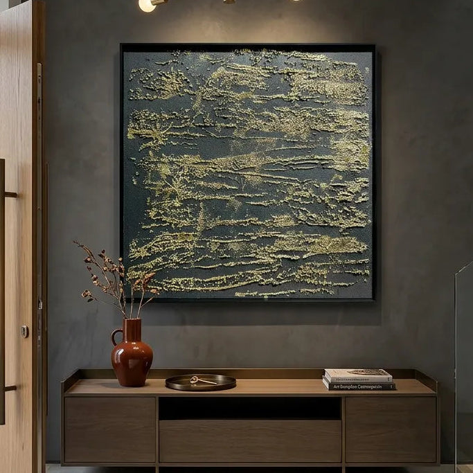 Gold Abstract Relief Print for Modern Luxury YY#1521
