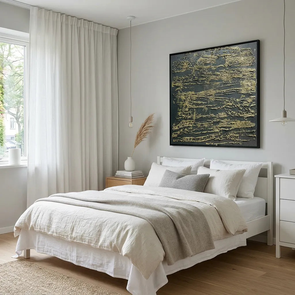 Gold Abstract Relief Print for Modern Luxury YY#1521