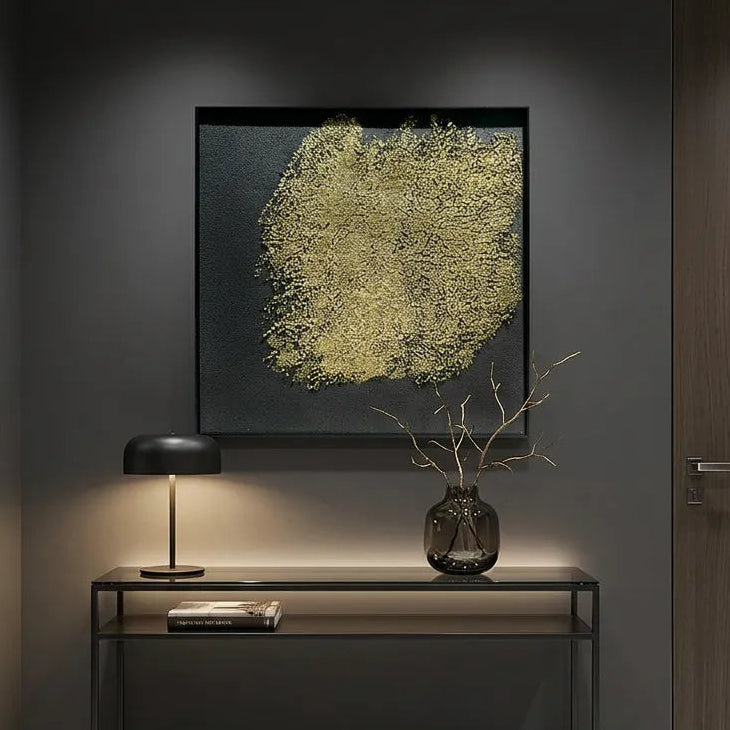 Gold Nebula Relief Print for Modern Luxury YY#1523