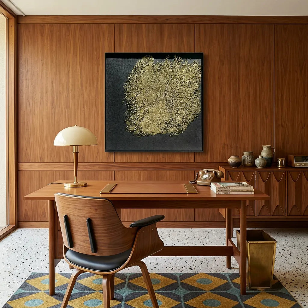 Gold Nebula Relief Print for Modern Luxury YY#1523