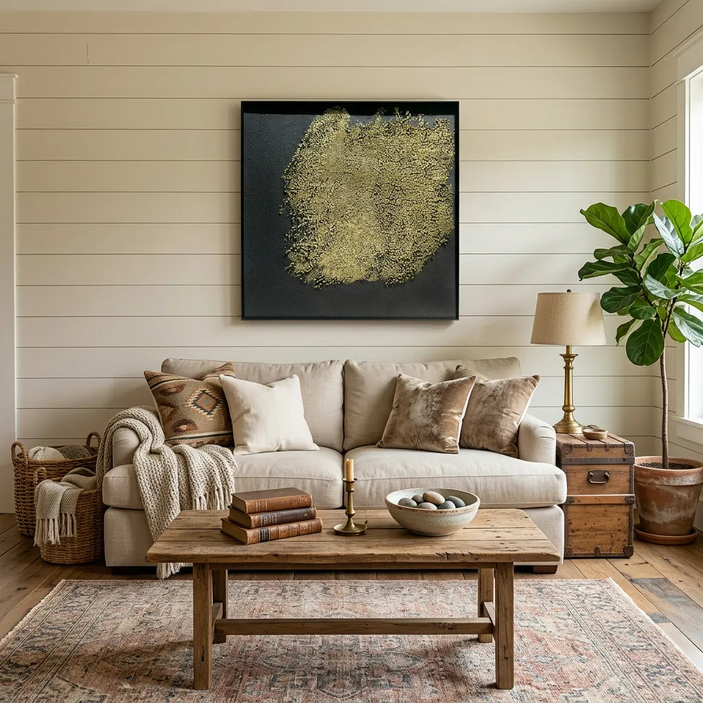 Gold Nebula Relief Print for Modern Luxury YY#1523