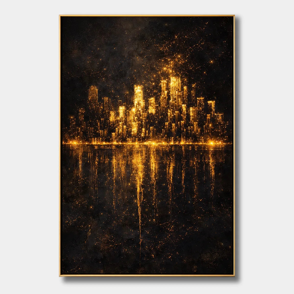 Golden Horizon-City Skyline Painting AP#0620