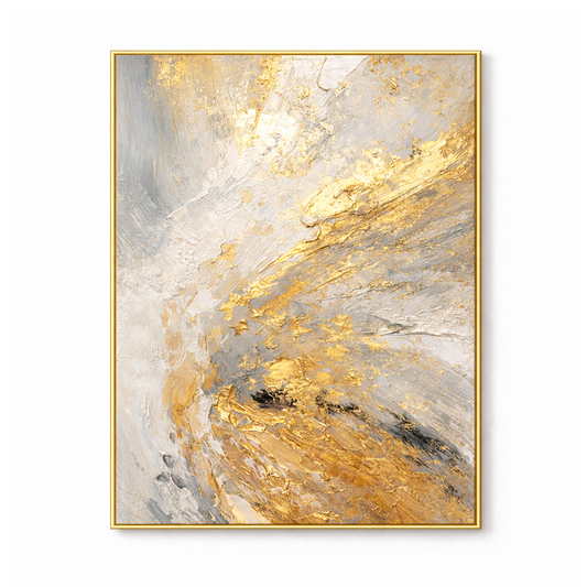 Gray & Gold Abstract Painting AA#0266