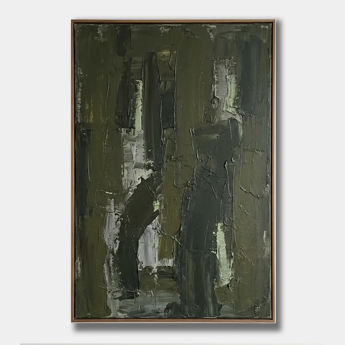 Green Structural Abstract Painting AP#0654