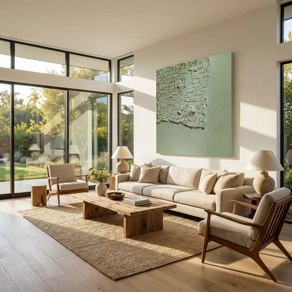 Green Textured Abstract Wall Art PM#3684