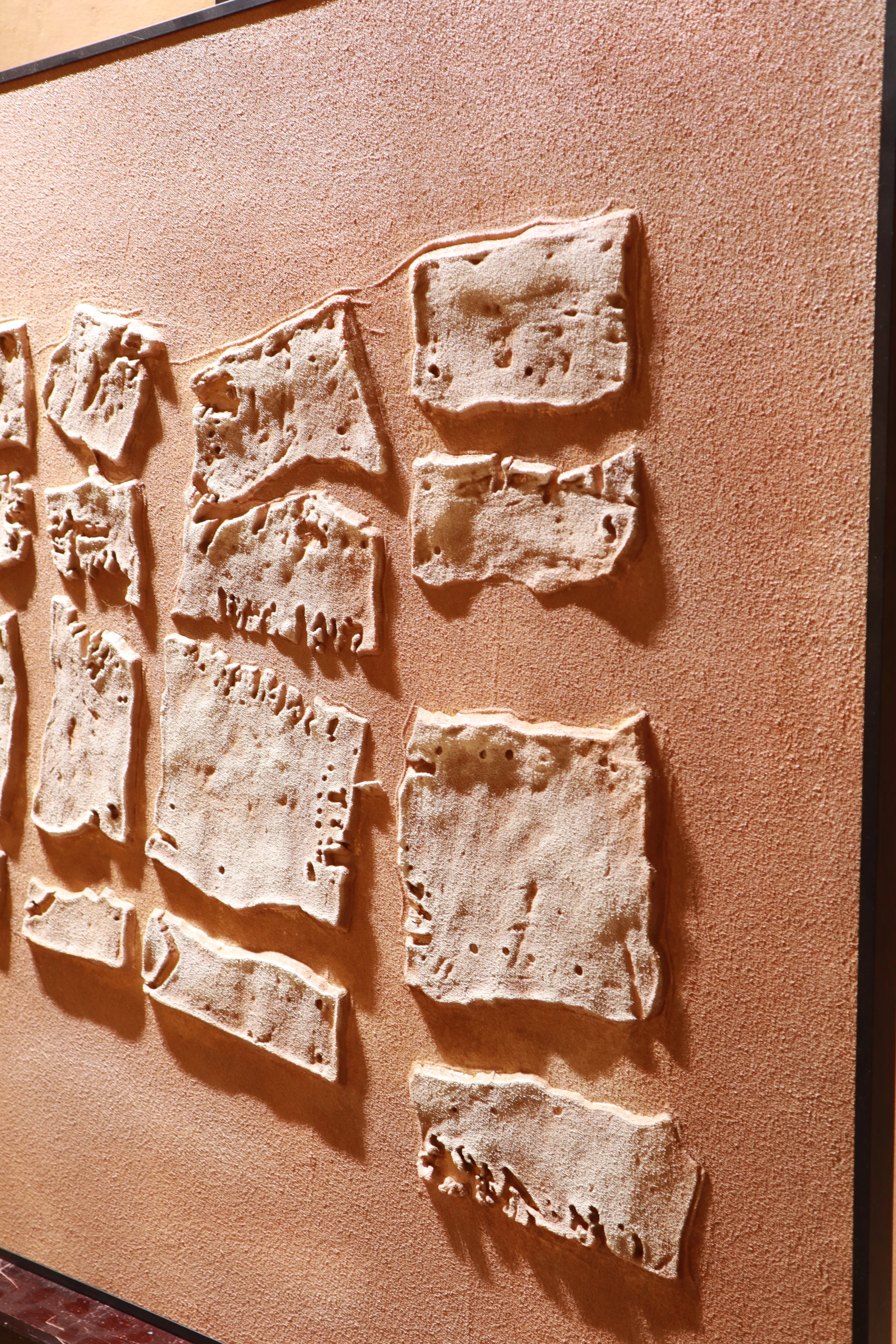 Ancient Tablet-Inspired 3D Textured Abstract Art PM#3605