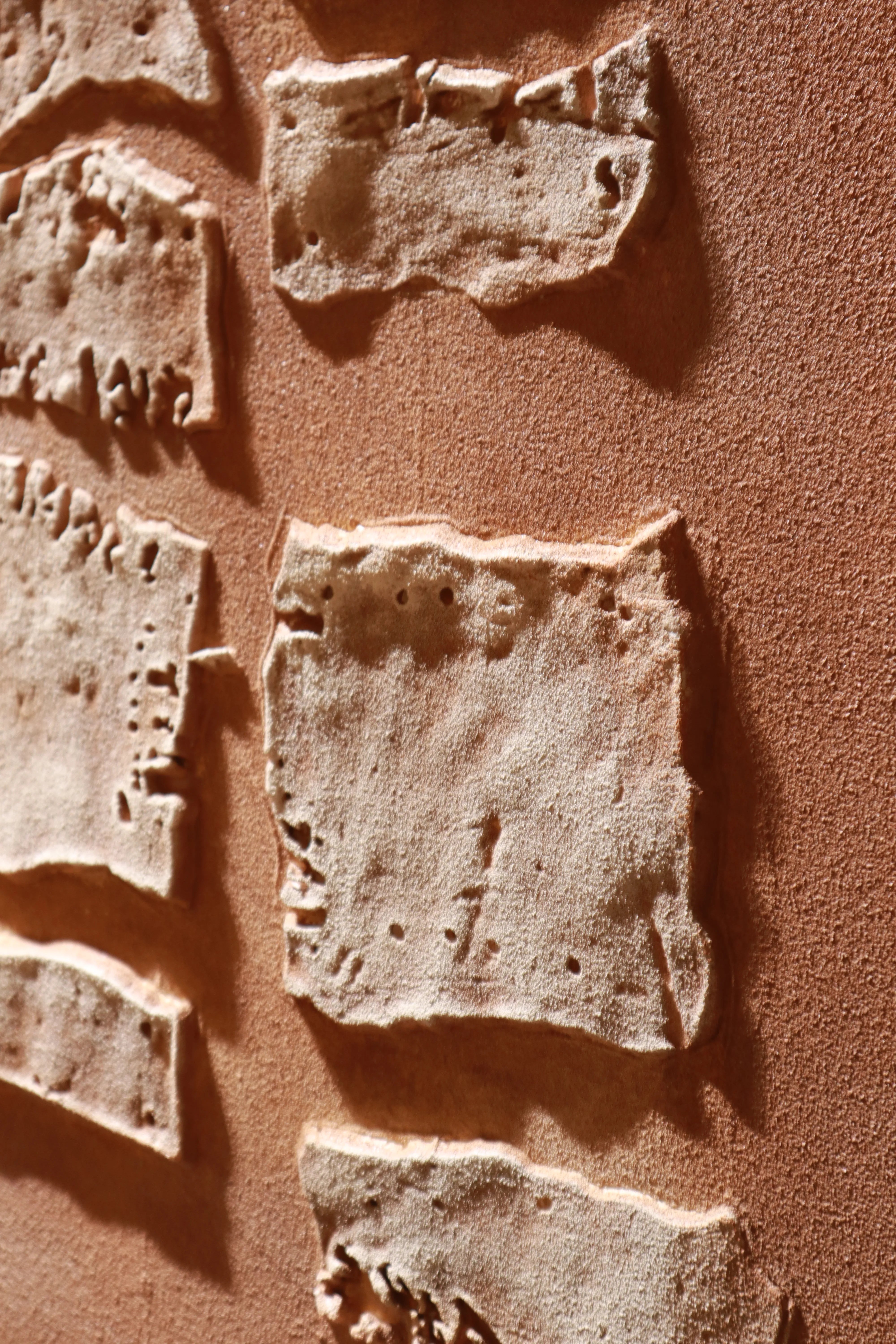 Ancient Tablet-Inspired 3D Textured Abstract Art PM#3605