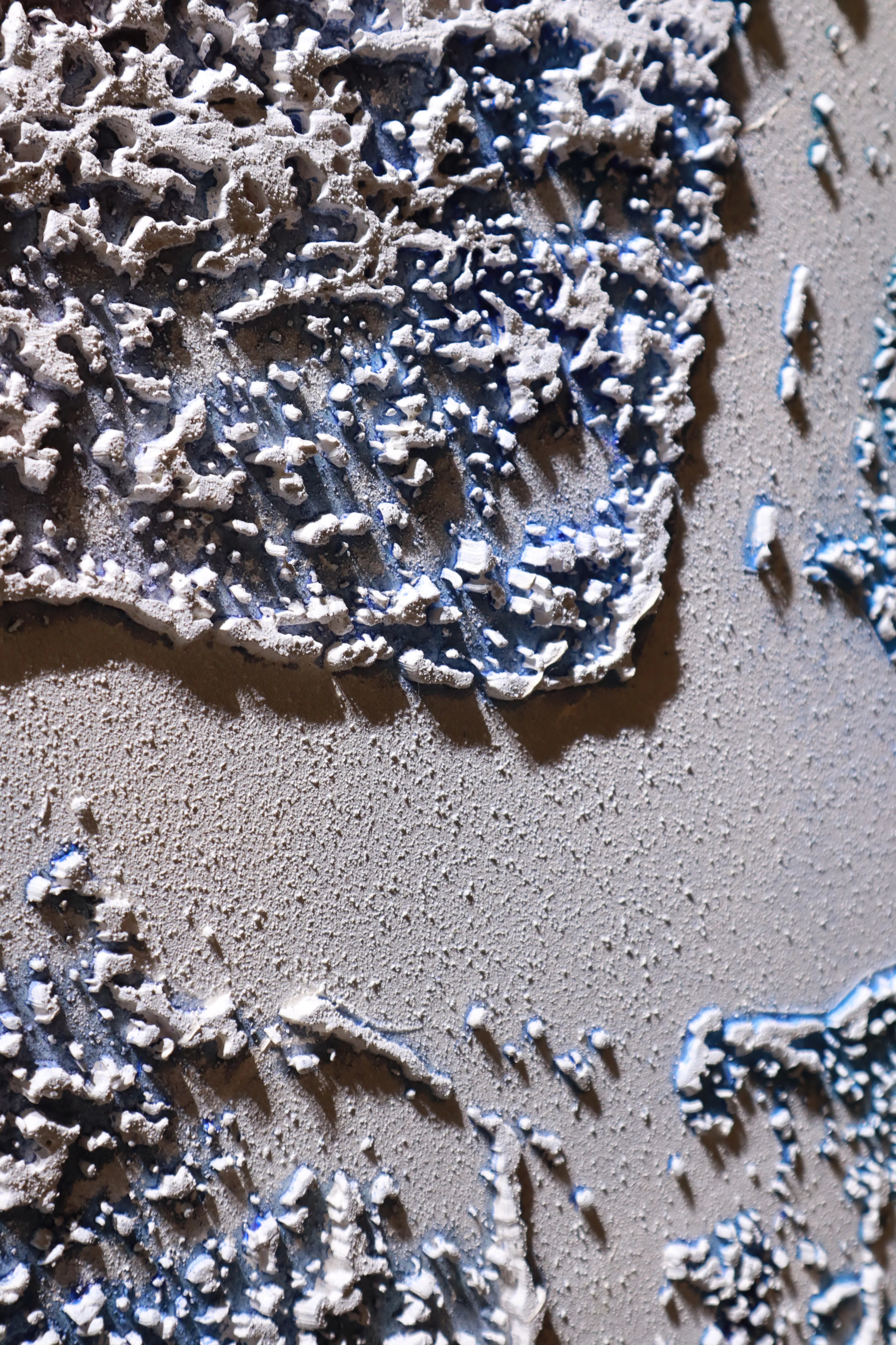 Glacial Ice Blue Textured Abstract Art PM#3607