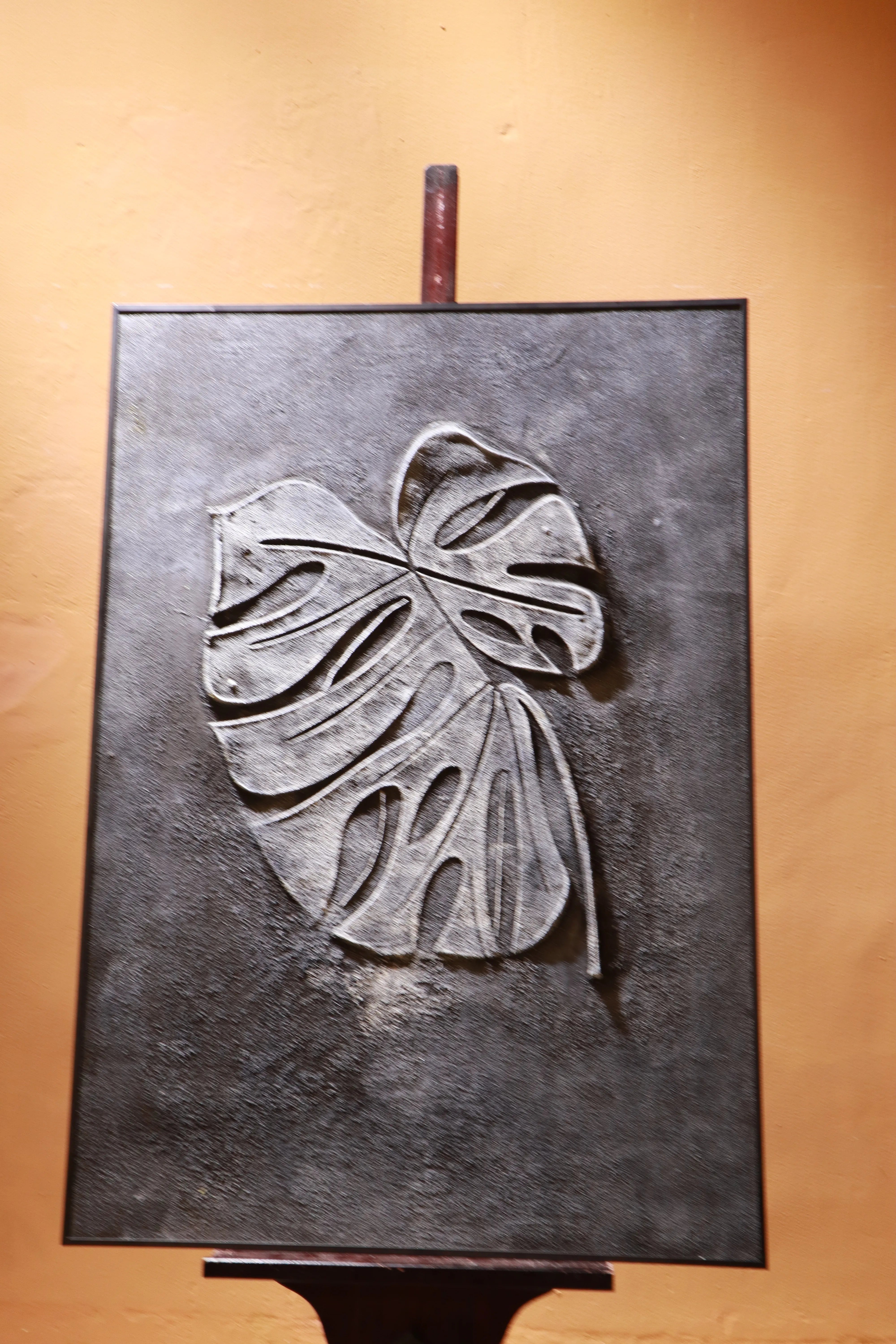 Charcoal Botanical Relief Canvas PM#3644