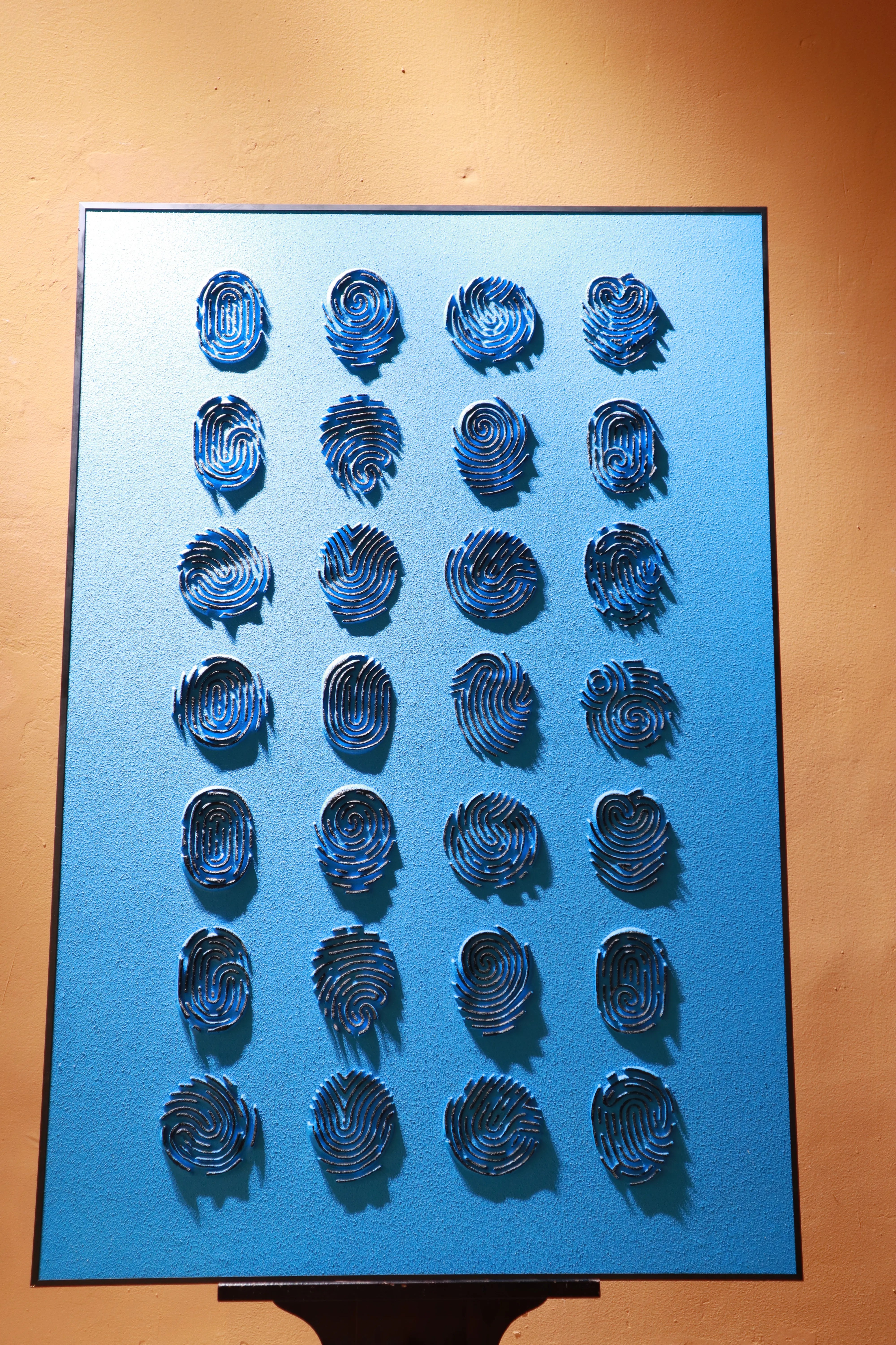 Modern Blue Fingerprint Relief Print YY#1526