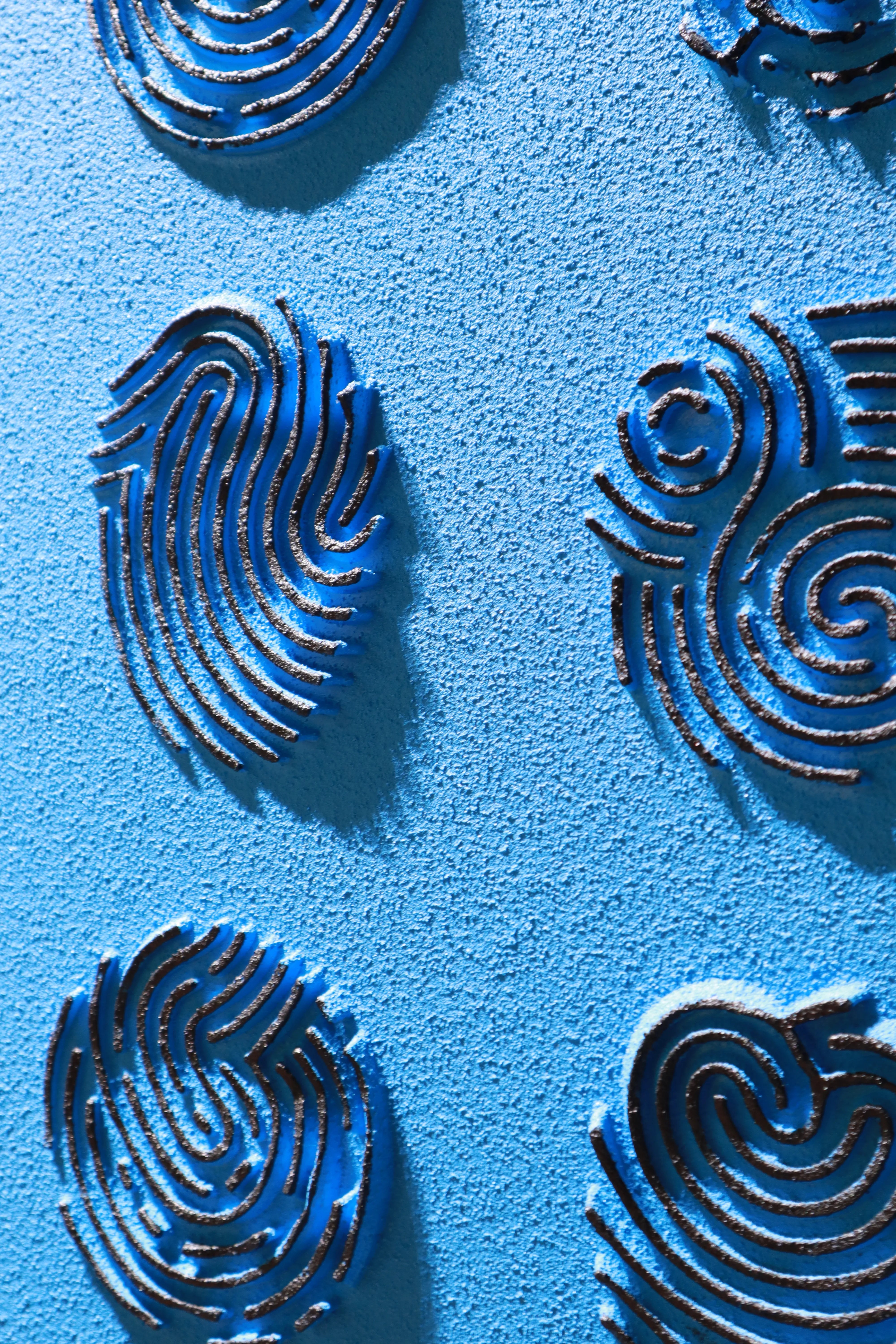 Modern Blue Fingerprint Relief Print YY#1526