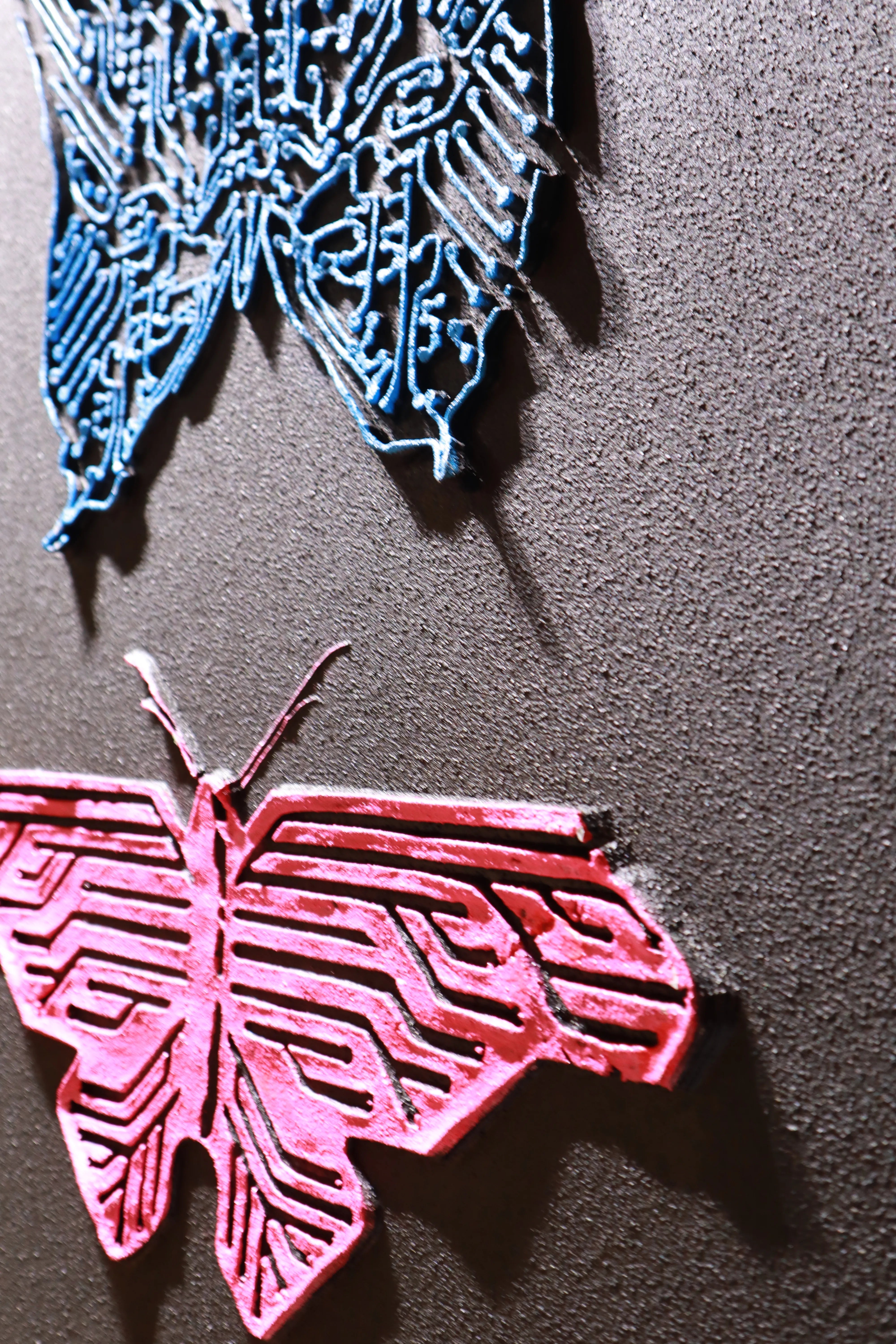 Modern Cyber Butterfly Relief Print YY#1512