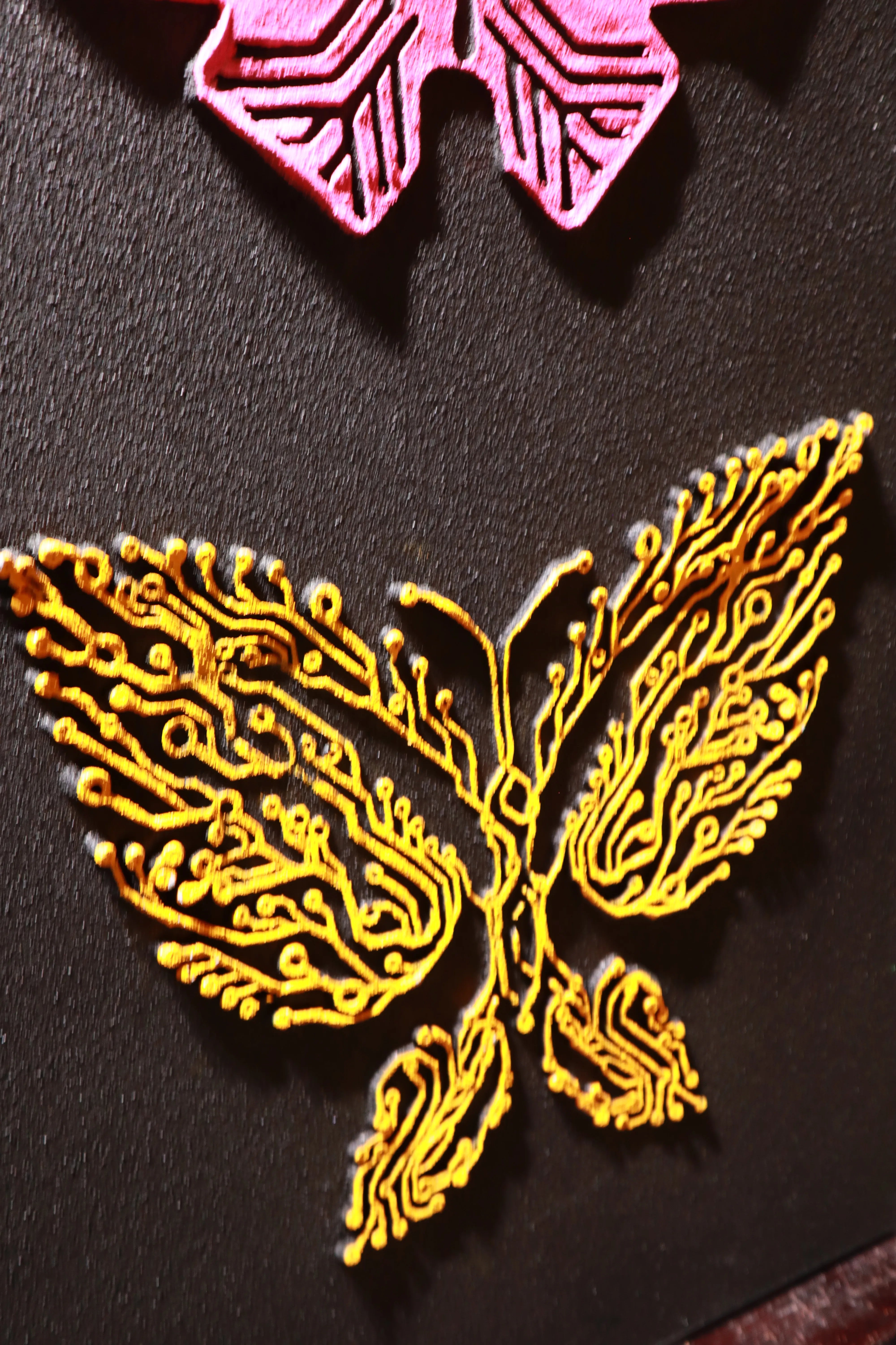 Modern Cyber Butterfly Relief Print YY#1512