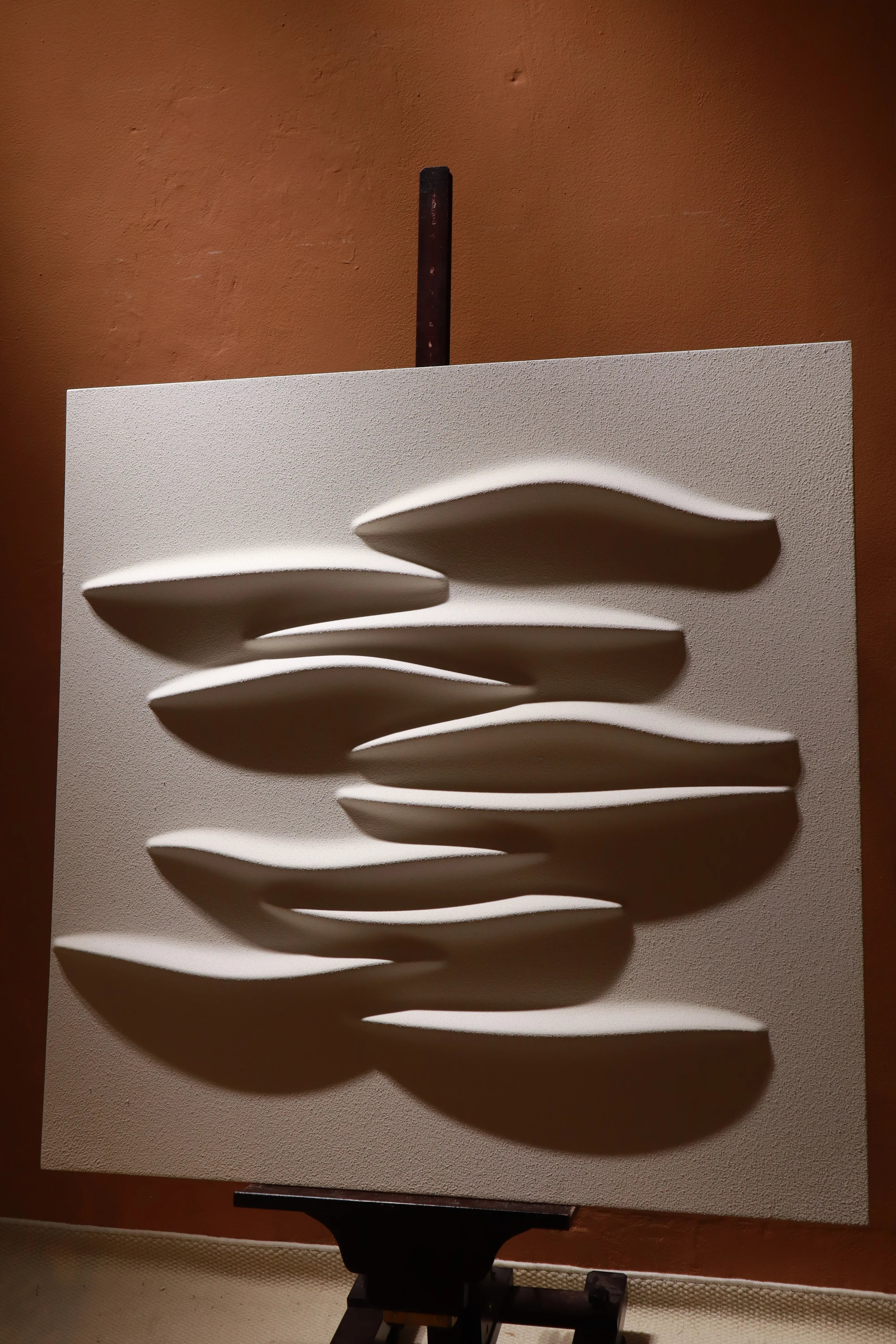 White Wave Relief Textured Painting PM#3100