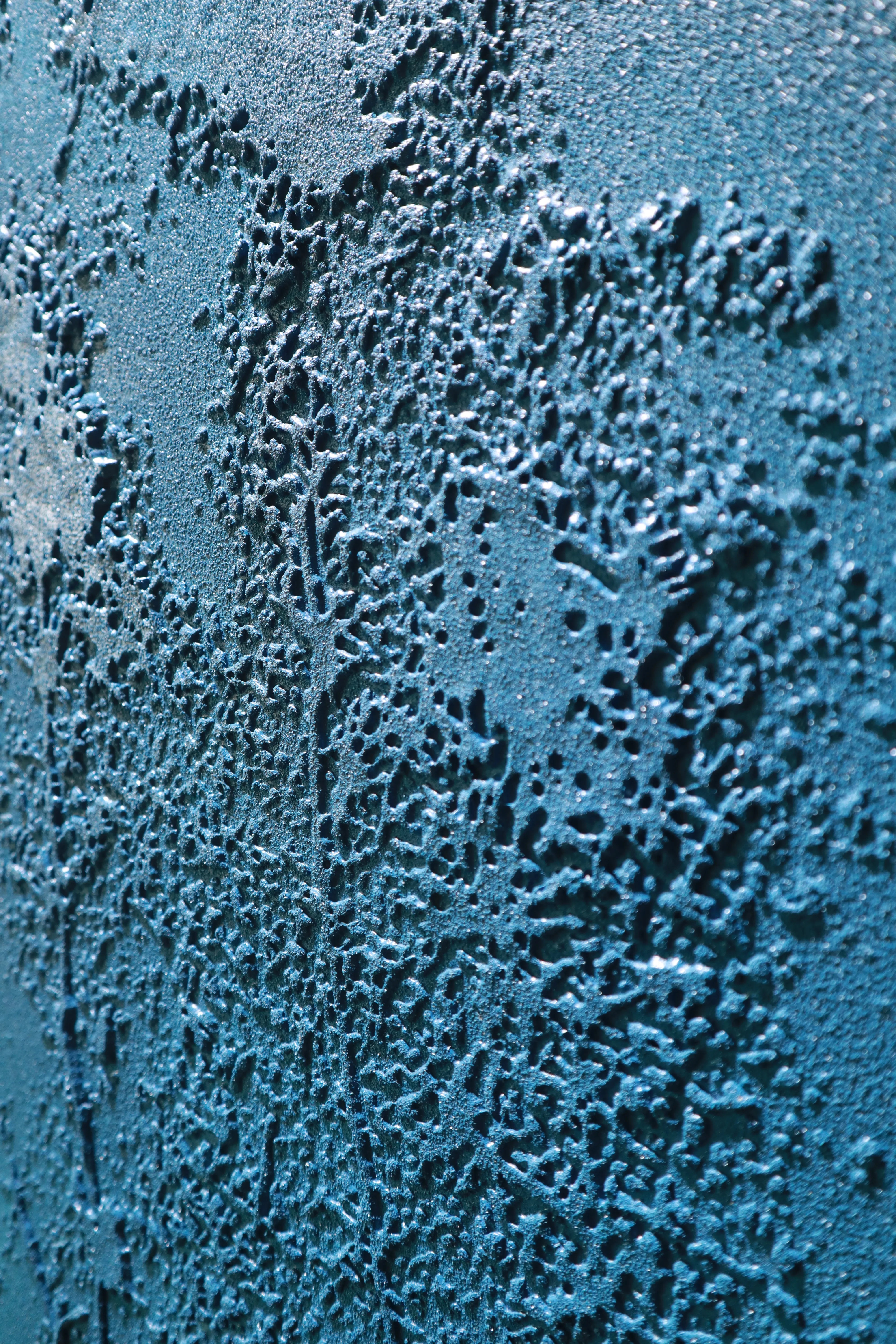 Dark blue Textured Abstract Relief Canvas PM#3668