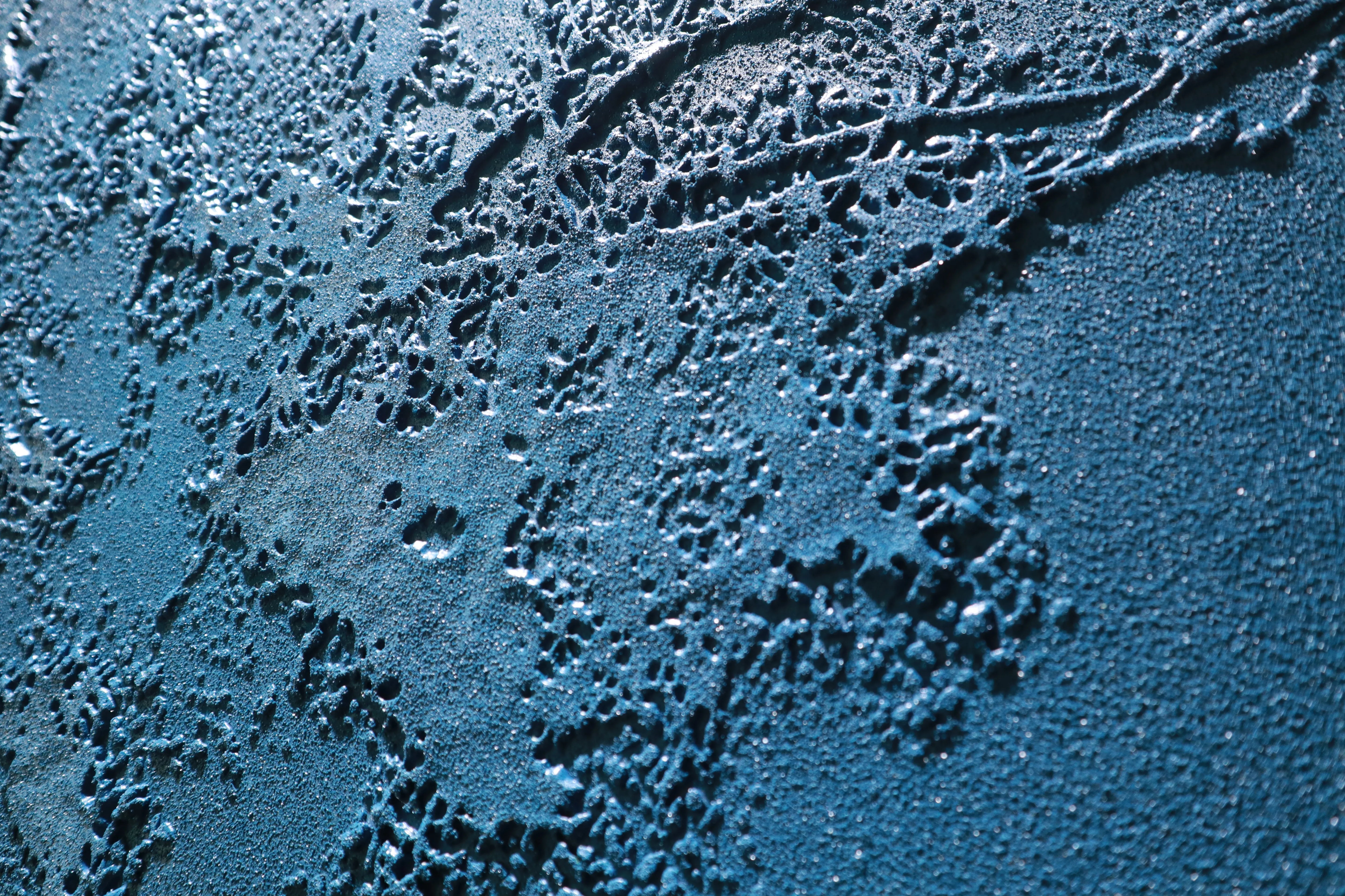 Dark blue Textured Abstract Relief Canvas PM#3668