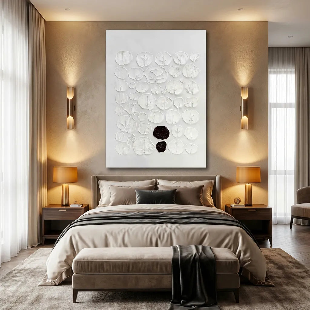 Ivory Botanical Relief Canvas PM#3651