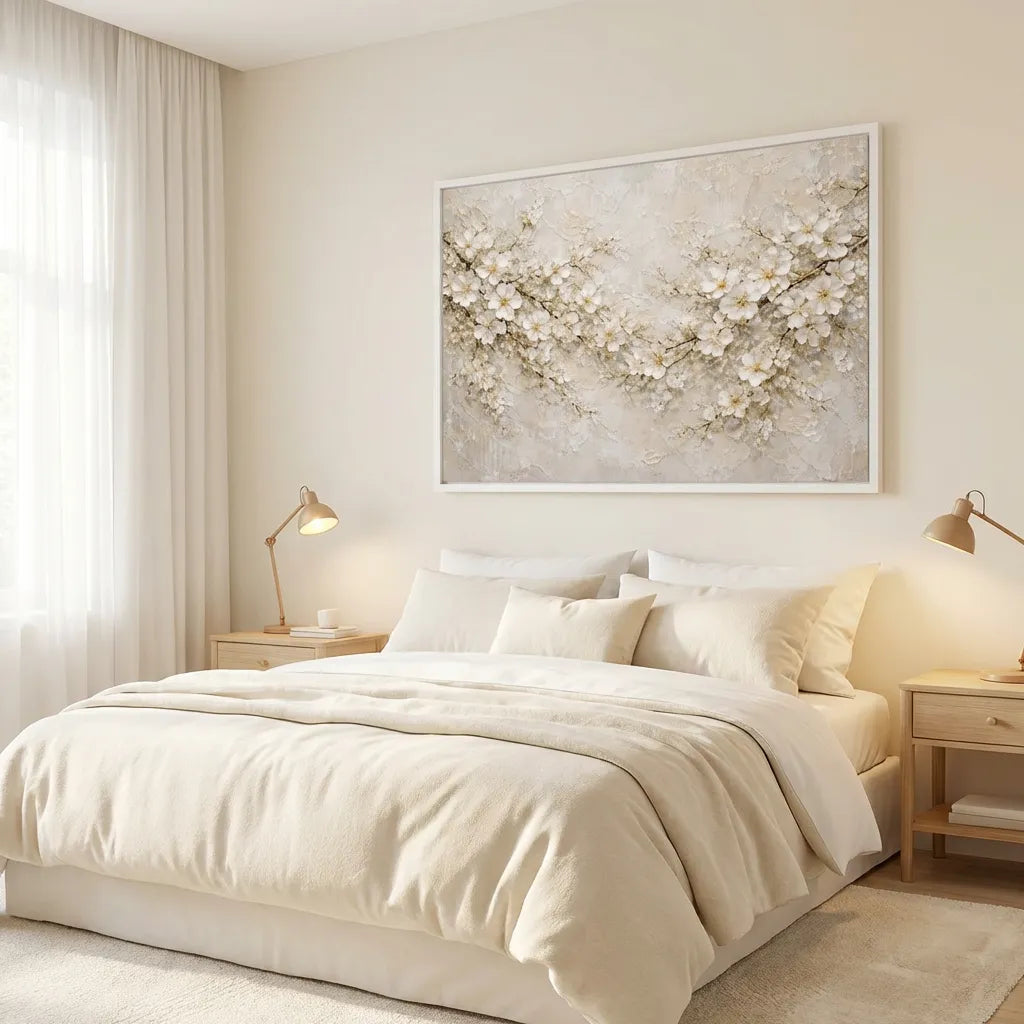 Ivory Cherry Blossom Painting AA#0211