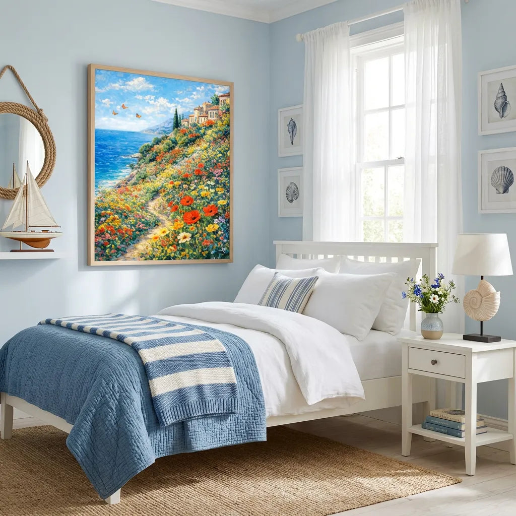 Mediterranean Coastal Flower Painting AA#0206