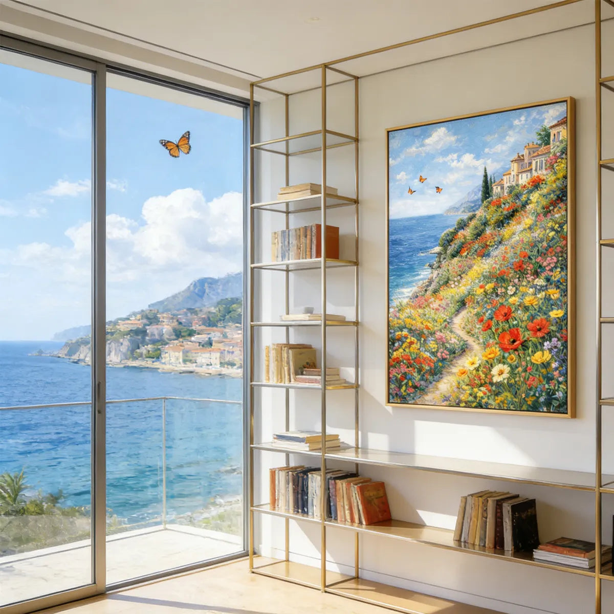 Mediterranean Coastal Flower Painting AA#0206