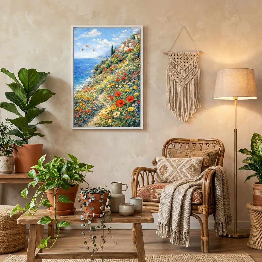 Mediterranean Coastal Flower Painting AA#0206